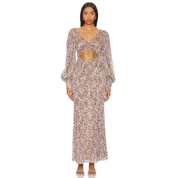 For Love & Lemons Wynne Maxi Dress NWT Size M – Romantic Purple Statement - Picture 1 of 10